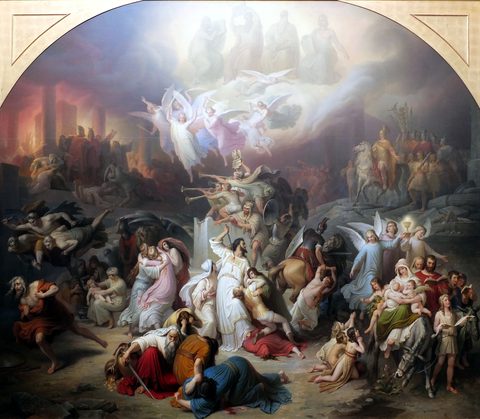The Destruction of Jerusalem by Titus by Wilhelm von Kaulbach — large framed print