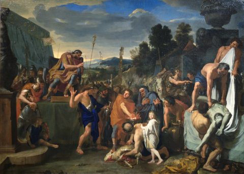Mucius Scaevola before Porsenna by Charles Le Brun — large framed print