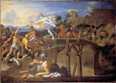 Horatius Cocles Defending the Bridge by Charles Le Brun — large framed print