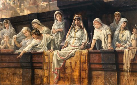 Vestal Virgins at the Colosseum by Louis Hector Leroux — large framed print