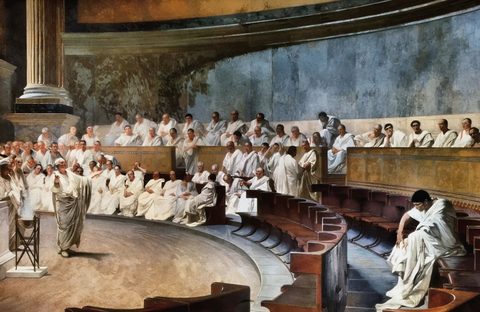 Cicero Denounces Catiline by Cesare Maccari — large framed print