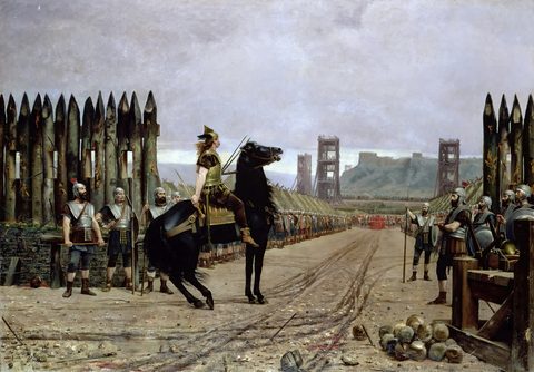 Vercingetorix Surrenders to Caesar by Henri-Paul Motte — large framed print