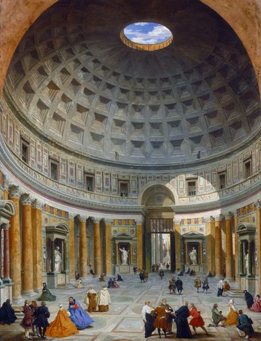 Interior of the Pantheon, Rome (NGA) by Giovanni Paolo Panini — large framed print