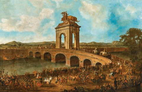 Triumph over the Bridge of Augustus by After Johann Bernhard Fischer von Erlach — large framed print