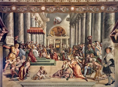 The Donation of Constantine by Raphael's workshop (Giulio Romano and Gianfrancesco Penni) — large framed print