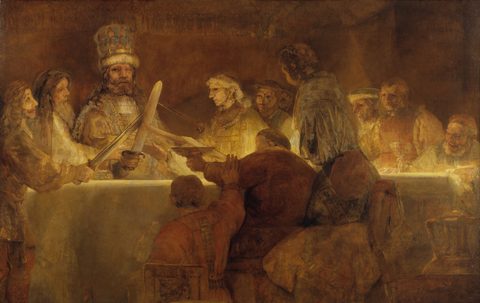 The Conspiracy of Claudius Civilis by Rembrandt, 1661–62, framed print