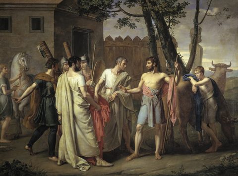 Cincinnatus Called from the Plow by Juan Antonio Ribera — large framed print