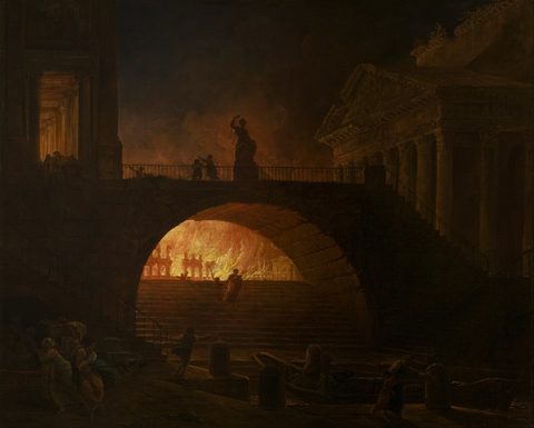 The Fire of Rome by Hubert Robert — large framed print