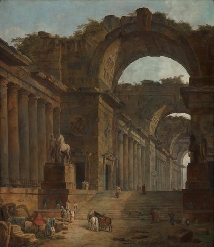 The Fountains by Hubert Robert — large framed print