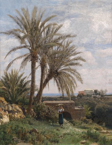 Ancient Villa near Tivoli by Max Wilhelm Roman, before 1910, framed print