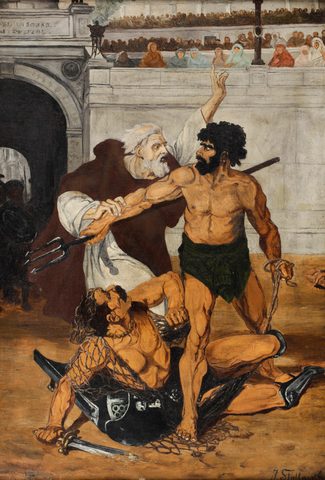 Gladiator Fight by Joseph Stallaert — large framed print