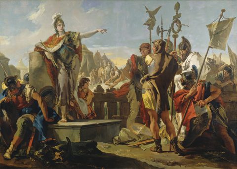 Queen Zenobia Addressing Her Soldiers by Giovanni Battista Tiepolo — large framed print