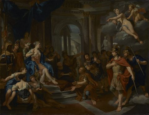 Dido and Aeneas (Verkolye) by Nicolas Verkolye, early 18th century, framed print