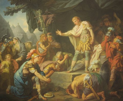 Germanicus Quelling the Mutiny in His Camp by François-André Vincent — large framed print