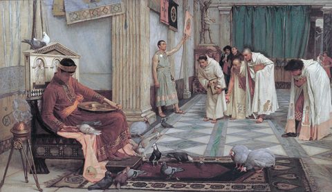 The Favourites of the Emperor Honorius by John William Waterhouse — large framed print