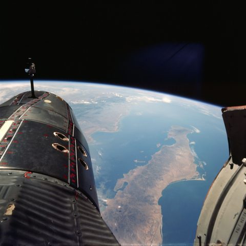 Baja California from Gemini 9 by NASA, 1966, framed print