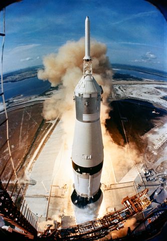 Apollo 11 liftoff by NASA — large framed print