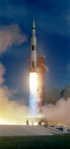 Apollo 15 Saturn V clears the pad by NASA — large framed print
