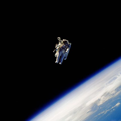 Robert Stewart flies free over Earth by NASA — large framed print