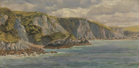 On the Welsh Coast by John Brett, 1882, framed print