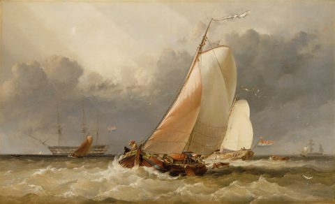 Dutch Yachting on the Zuider Zee by Edward William Cooke — large framed print