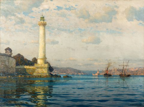 The Ahırkapı Lighthouse by Michel Zeno Diemer — large framed print