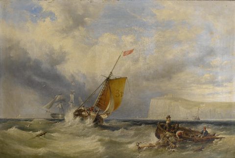Pilot Cutter No. 3 Heading Back Inshore by Henry King Taylor — large framed print