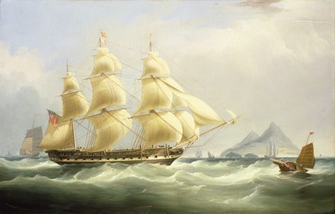 The East Indiaman Asia off Hong Kong by William John Huggins — large framed print
