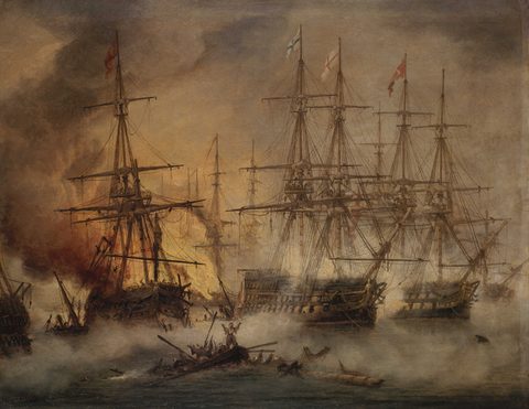 The Battle of Navarino, 20 October 1827 by Thomas Luny — large framed print