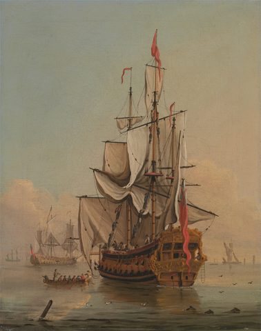 Shipping in a Calm by Peter Monamy — large framed print