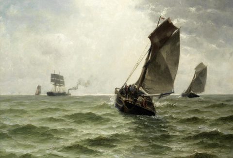 Off to the Fishing Ground by William Edward Norton — large framed print
