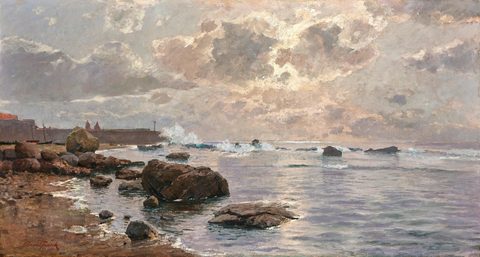 Rocky Sea Coast by Raoul Frank — large framed print