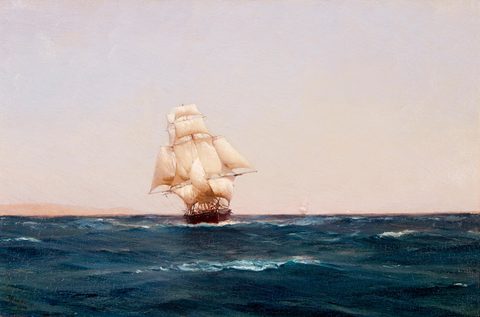 A Square Rigger off Tarapacá, Chile by Thomas Somerscales — large framed print