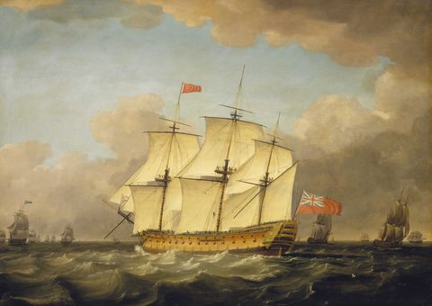 Victory Leaving the Channel in 1793 by Monamy Swaine — large framed print