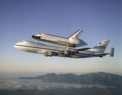 Atlantis on the 747 by NASA / Carla Thomas — large framed print