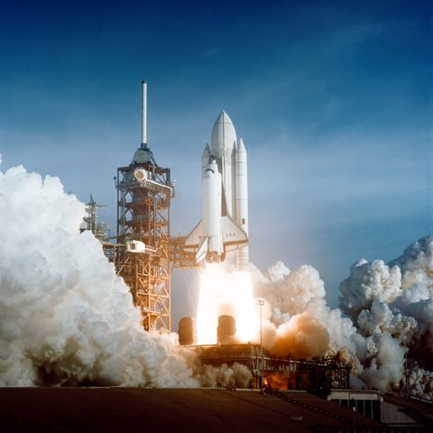 Columbia, first launch by NASA — large framed print