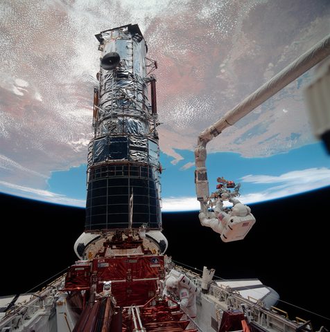Hubble first servicing by NASA / STS-61 crew — large framed print