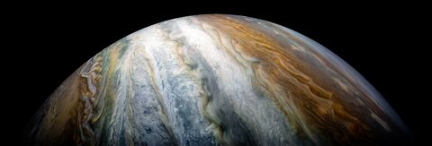 Jupiter's colorful cloud belts by NASA / JPL-Caltech / SwRI / MSSS / Kevin M. Gill — large framed print