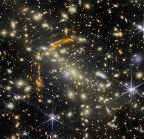 Galaxies in a cosmic house of mirrors (MACS J0454.1-0300) by ESA/Webb, NASA & CSA, L. Furtak, S. Fujimoto — large framed print