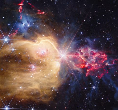 NGC 7129 (NIRCam Image) by NASA, ESA, CSA, STScI; Image Processing: Alyssa Pagan (STScI) — large framed print