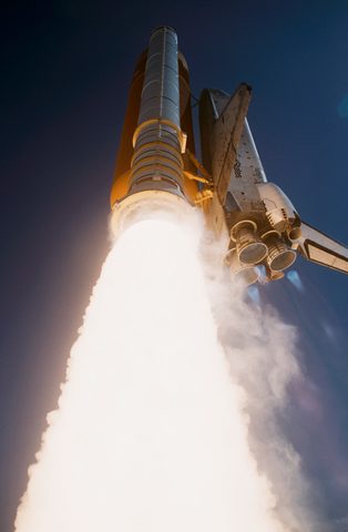 Columbia STS-52 soars after liftoff by NASA — large framed print