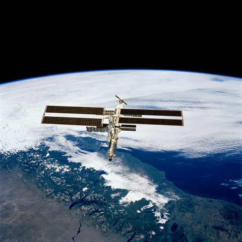 ISS over Earth — flyaround by NASA — large framed print