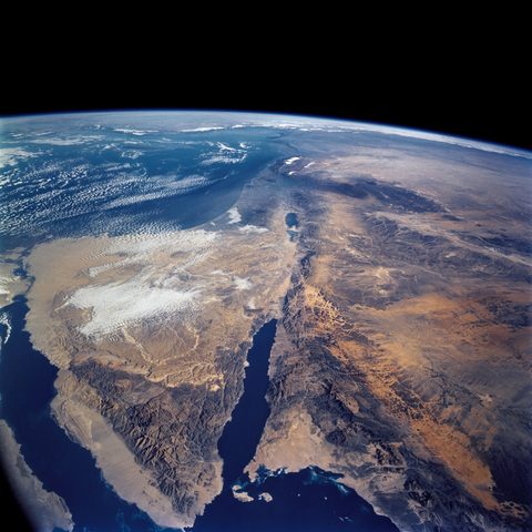 Sinai Peninsula and the Red Sea from STS-109 by NASA — large framed print