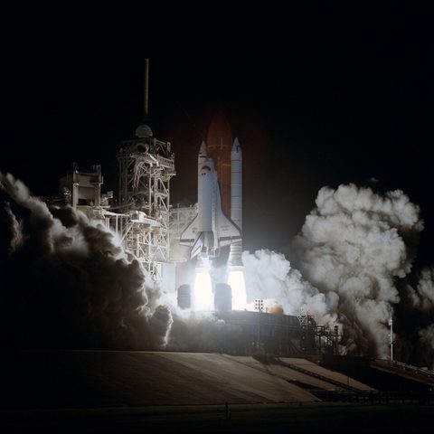 Atlantis STS-38 night launch by NASA — large framed print