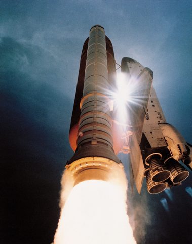Atlantis STS-43 soars after liftoff by NASA — large framed print