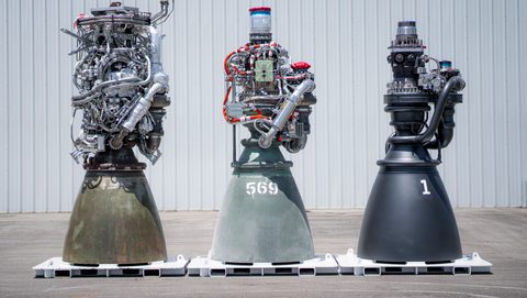 Raptor 1, 2, and 3 by SpaceX — large framed print
