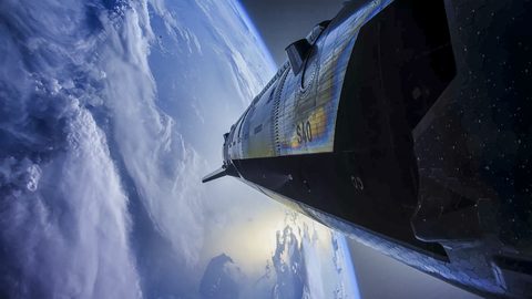 Flight 13 over Earth by SpaceX — large framed print