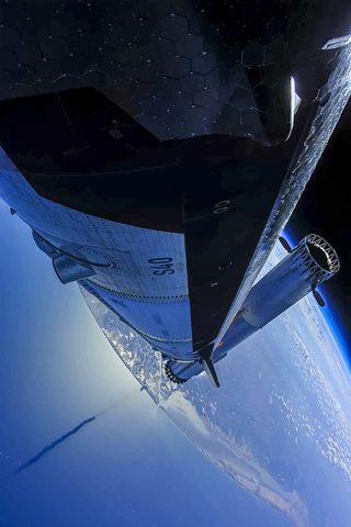 Starship in space by SpaceX — large framed print