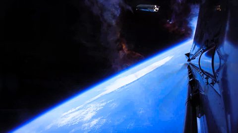 Starship V3 over Earth by SpaceX — large framed print