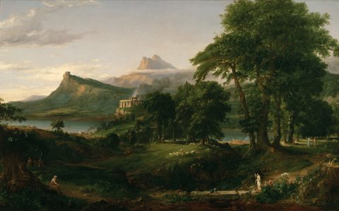 The Course of Empire: The Arcadian or Pastoral State by Thomas Cole — large framed print